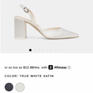 Dolce Vita True White Satin Pointed Slingback Pumps